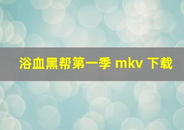 浴血黑帮第一季 mkv 下载